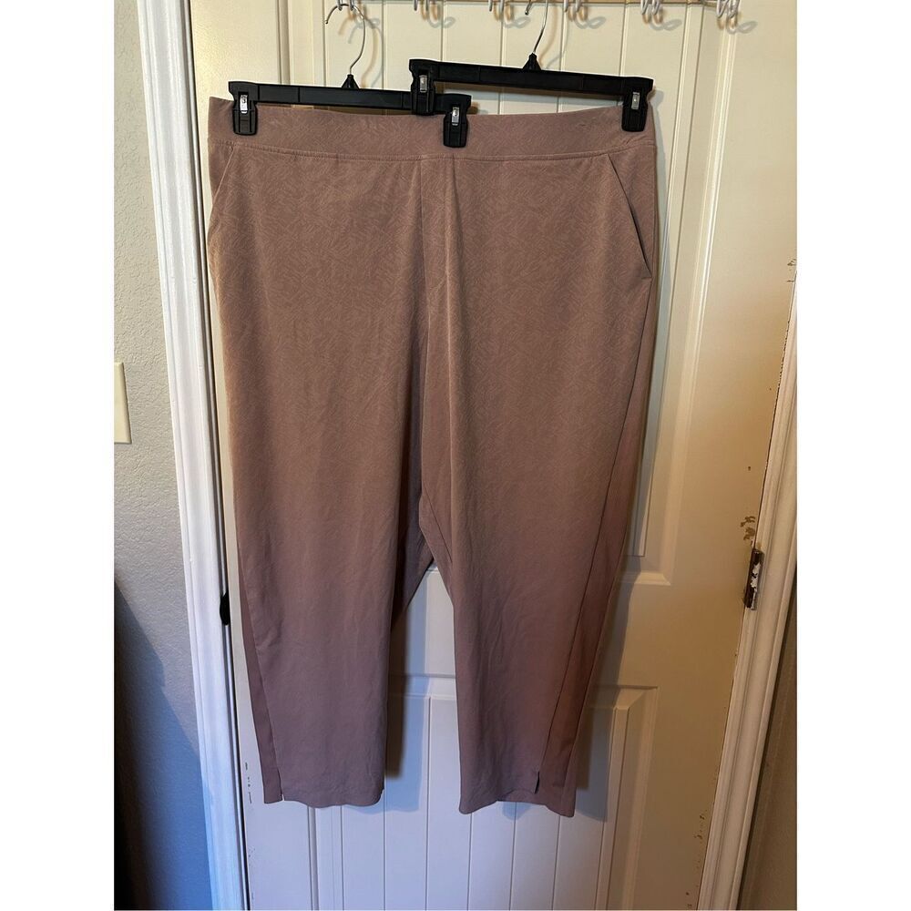 Athleta Brooklyn Mid Rise Textured Ankle Pants Women Size 24 Pink 982287 - Picture 2 of 15